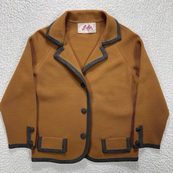 VTG Lisabella Wool Knit Blazer Women’s 12 Hong Kong 60s Mod Indie Retro Boho - Picture 1 of 14